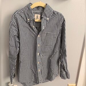 Lands' End Child’s Navy and White Gingham Shirt